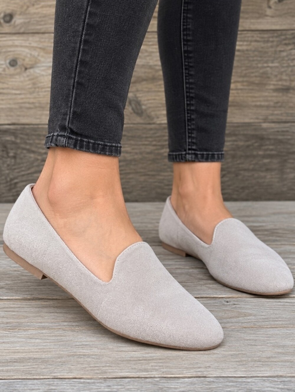 Franco Sarto Bishop 90s Preppy Minimalist Taupe Suede Comfort Loafer Flats 7M